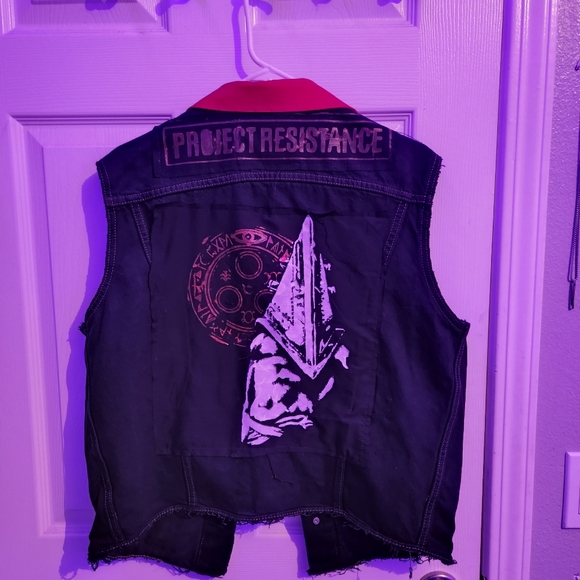 Other - Black and red denim vest with silent hill backpatch